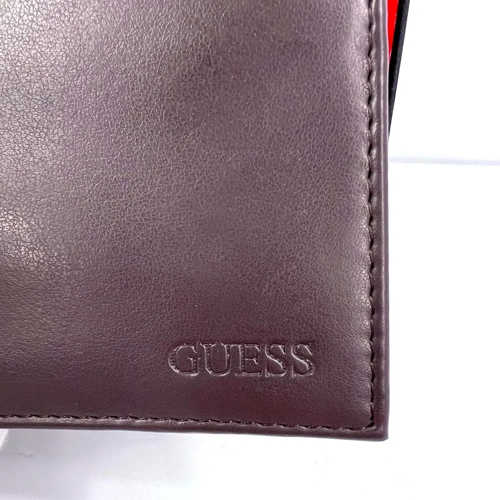 GUESS,MEN’S WALLET, BROWN, TRI FOLD, 9 CREDIT CARD HOLDER,4 HIDDEN COMPARTMENT
